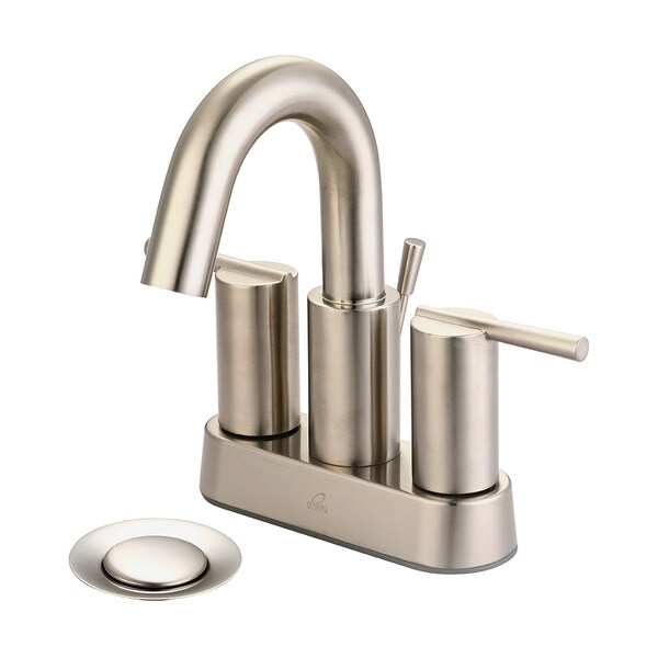 Olympia Faucets Two Handle Lavatory Faucet, NPSM, Centerset, Brushed Nickel, Number of Holes: 3 Hole L-7520-BN - main